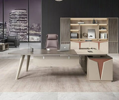 High-quality Spanish MDF wooden manager’s desk – a durable modern design suitable for professional offices – CEM-129