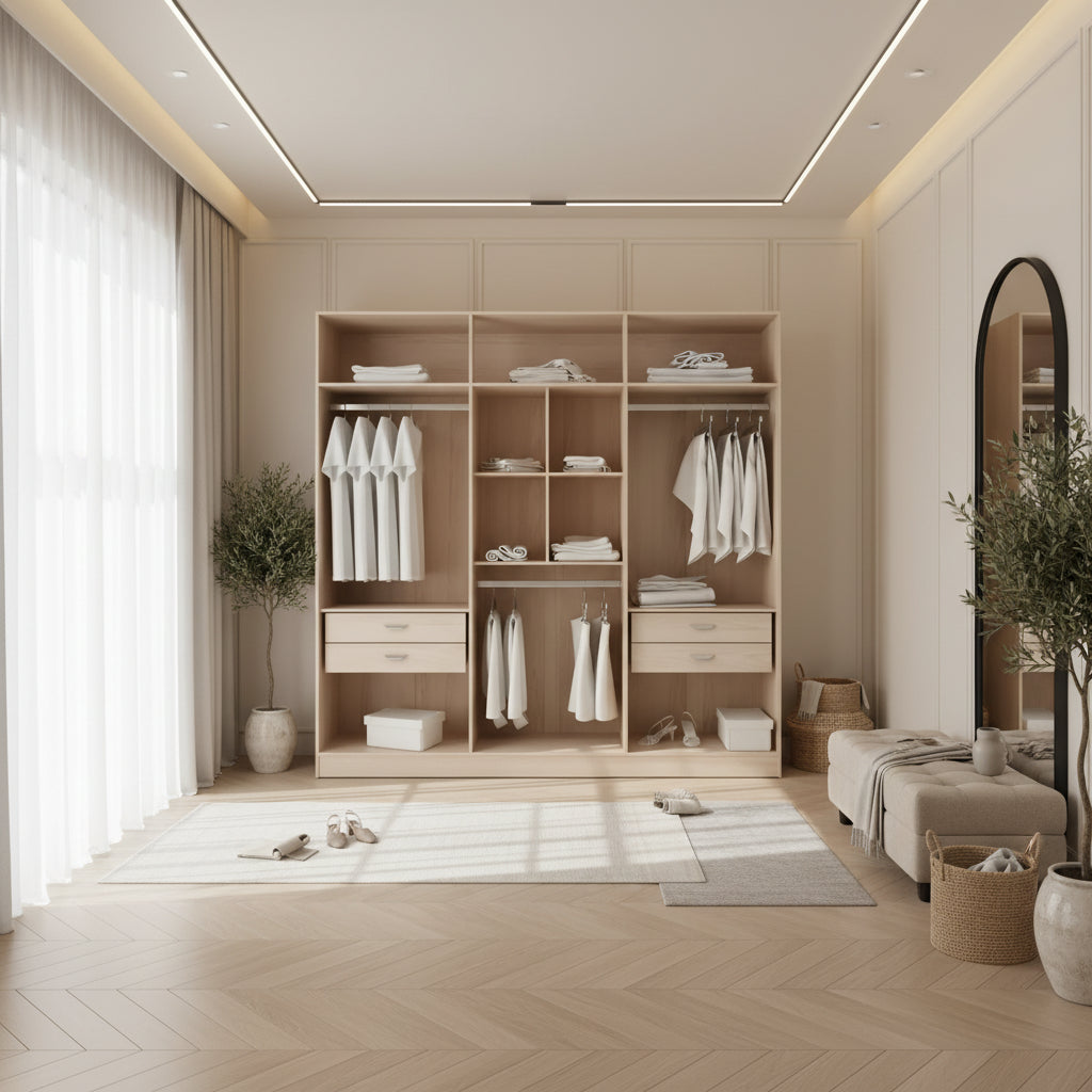 دريسينج خشب MDF إسباني بطبقة ميلامين – تصميم عصري أنيق