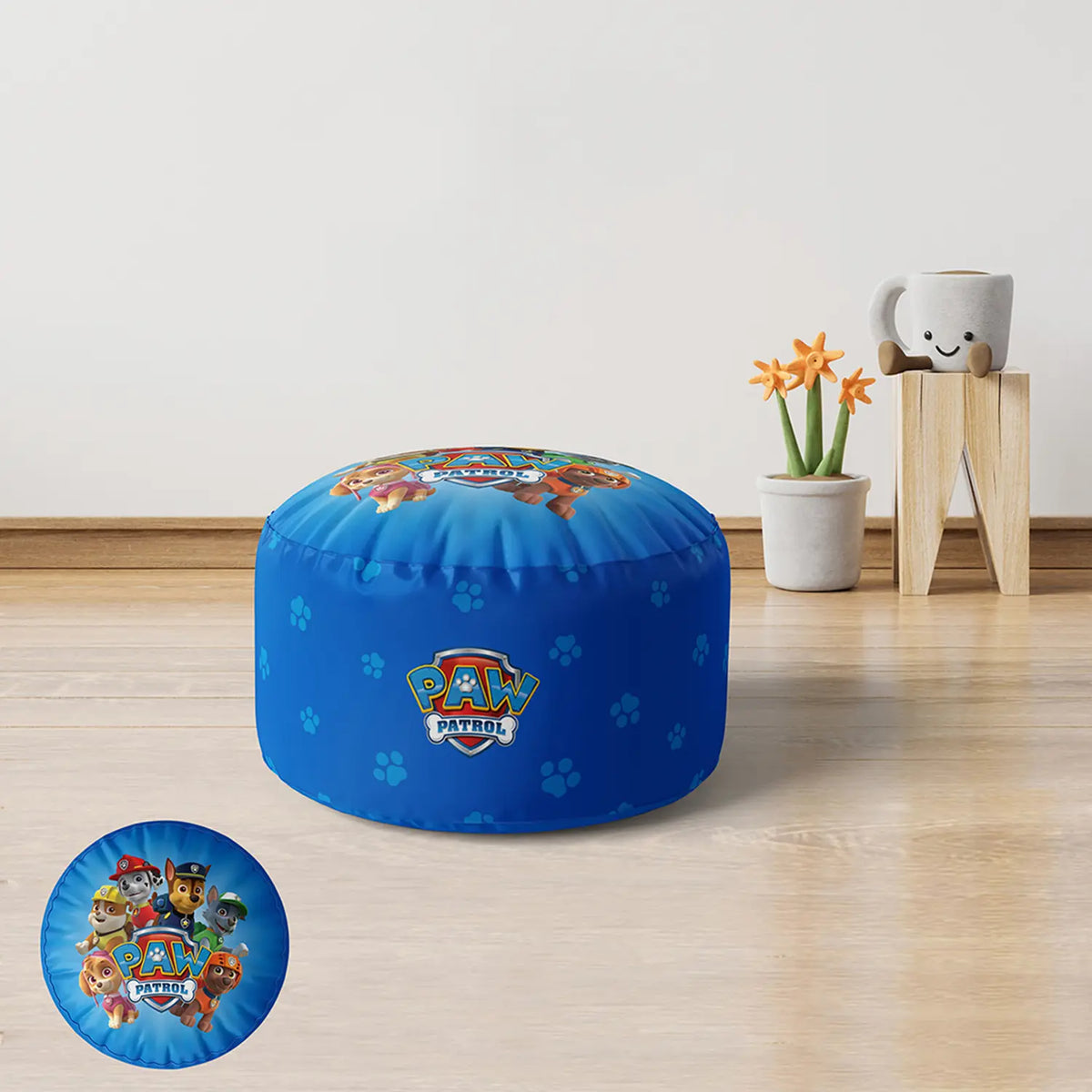 Velvet and linen children's pouf - PRV-222