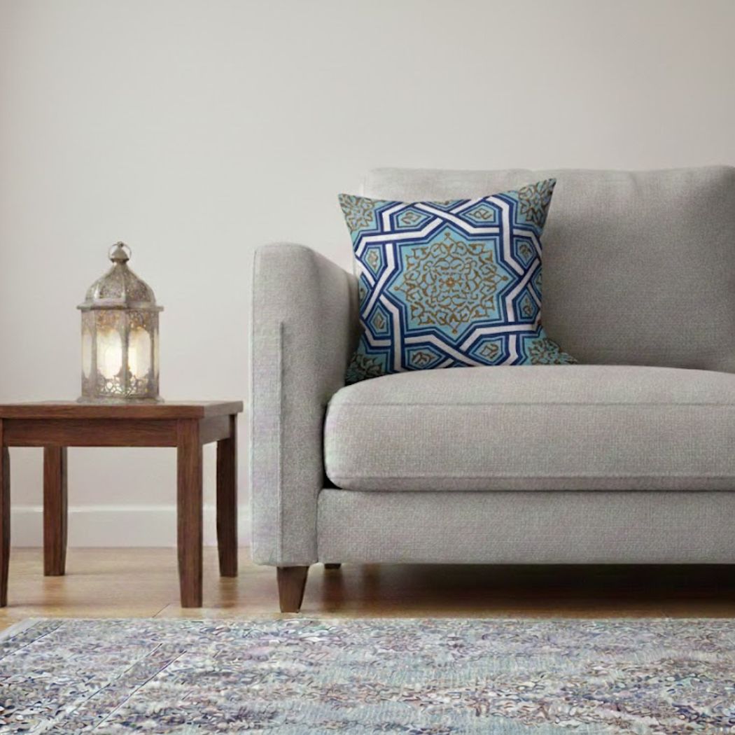 Ramadan Cushion 40×40 cm with Fiber Filling and Zipper – Elegant Ramadan Design | OS-RAM-040