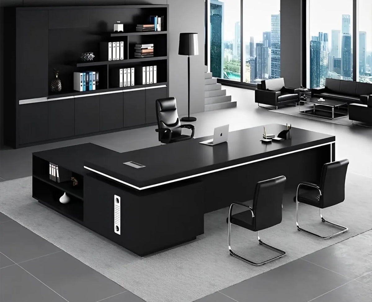 High-quality MDF wooden executive desk with a luxurious, modern design – Model OAL-050
