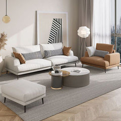 Beech wood sofa set - Koya linen fabric - ENT-018