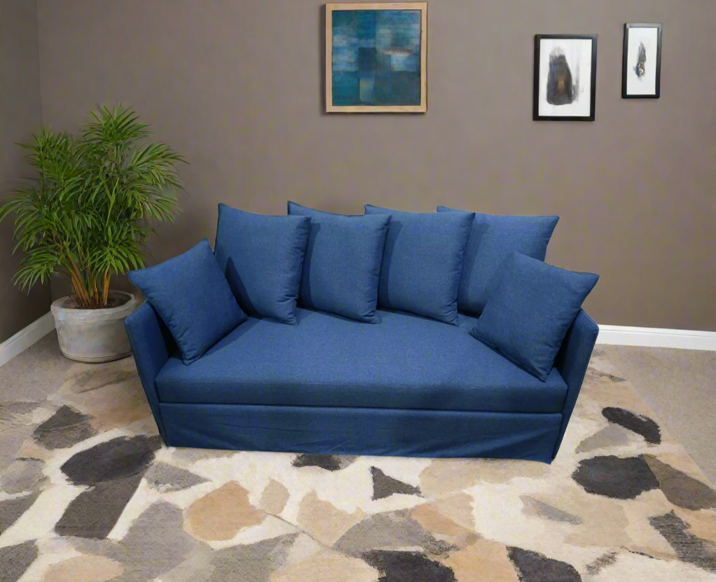 3 seater sofa with fixed back - red beech wood - HST-008