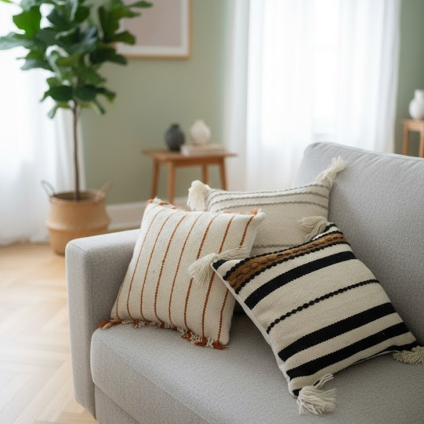 كوشن صوف هاند ميد مقاس 45×45 سم من أوسكار فرنتشر – تصميم مميز يدويًا