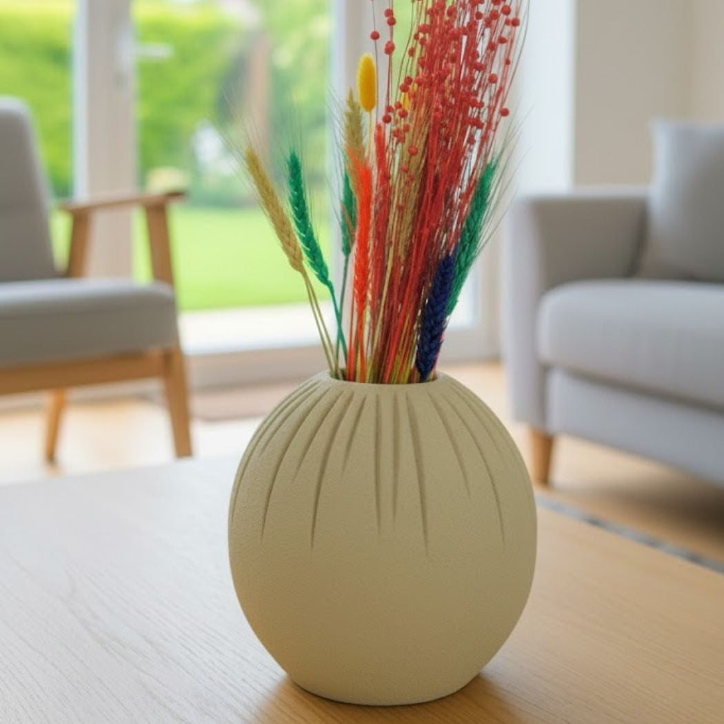 Beige Ceramic Vase for Calm and Elegant Decor KHK-031