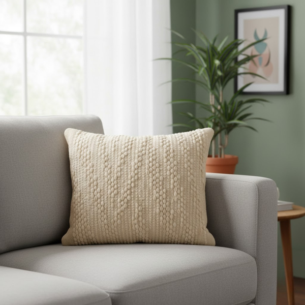 كوشن صوف هاند ميد مقاس 45×45 سم من أوسكار فرنتشر – تصميم مميز HAZ-099