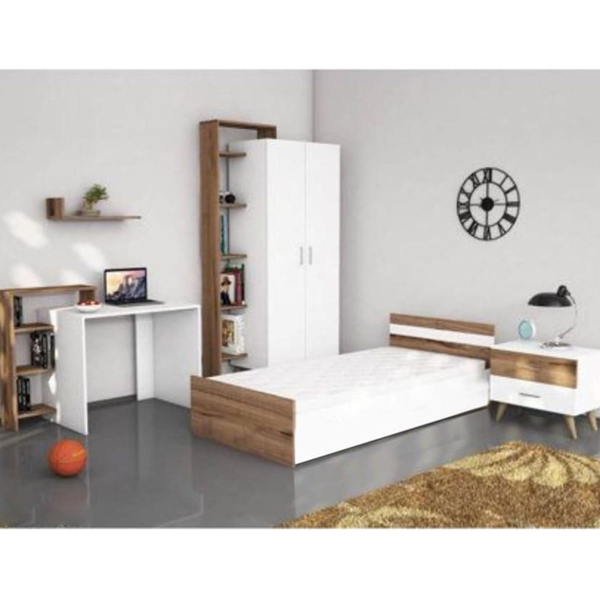 Complete bedroom made of Spanish MDF wood - MAD-021