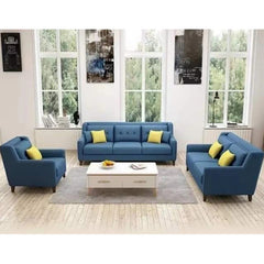 Beech wood sofa set - velor fabric - ENT-033