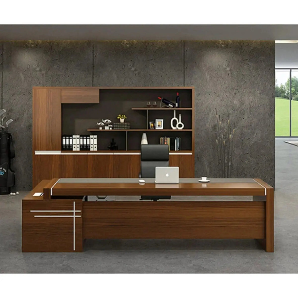 High-quality Spanish MDF wooden manager’s desk – a durable modern design suitable for professional offices – CEM-128