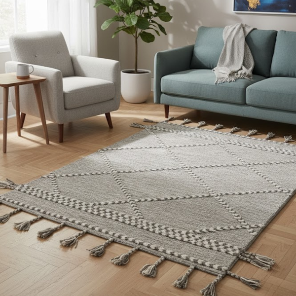 سجادة صوف يدوية الصنع متعددة الألوان – موديل KHM-004 من أوسكار فرنتشر