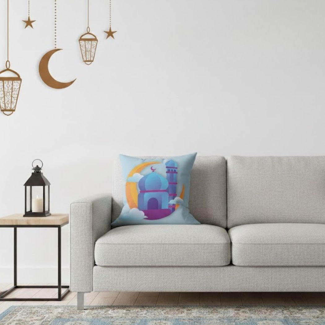 Ramadan Cushion 40×40 cm with Fiber Filling and Zipper – Elegant Ramadan Design | OS-RAM-055