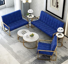 Metal sofa set and white Carrara marble table - LUS-144