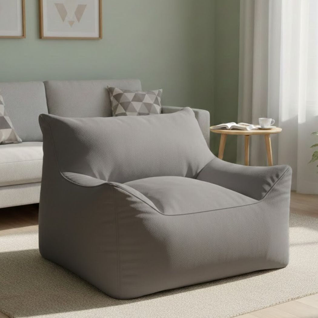 Bean Bag Chair in Gray Color, Comfortable and Versatile ELH-027