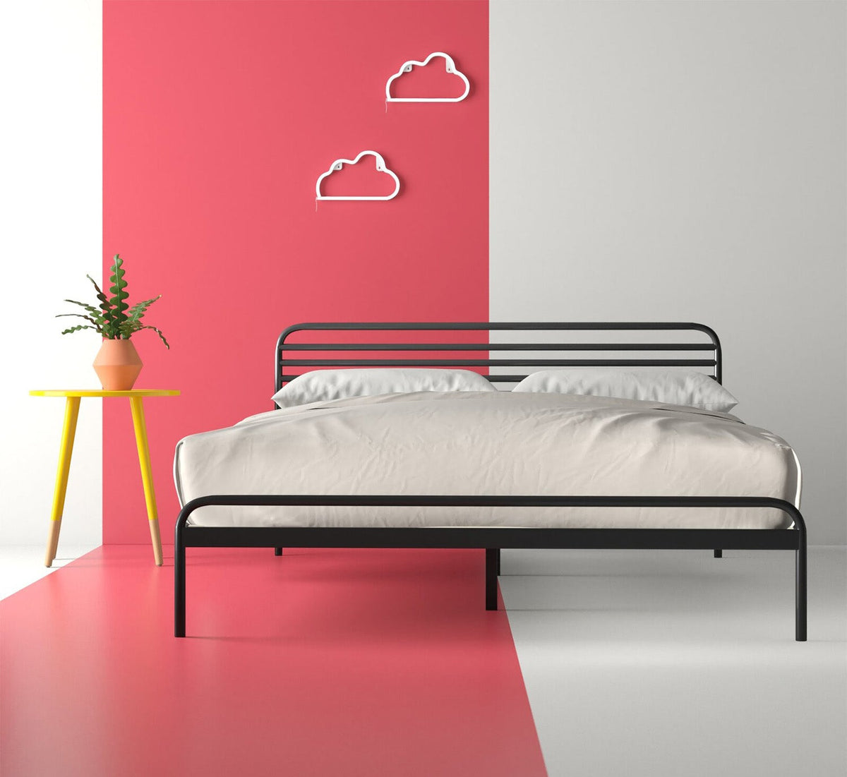 Electrostatic painted iron bed