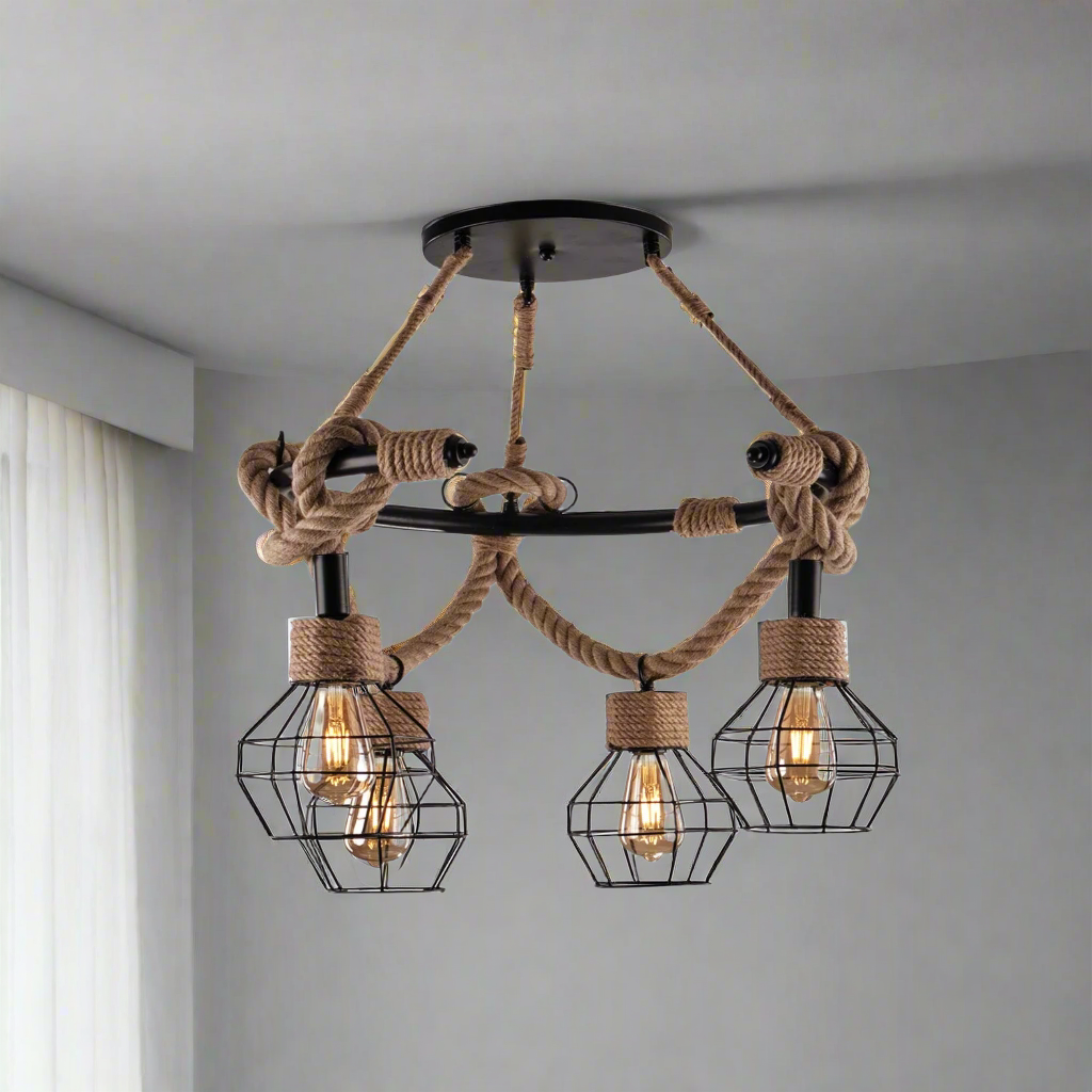 Elegant aluminum chandelier for distinctive lighting and spaciousness.