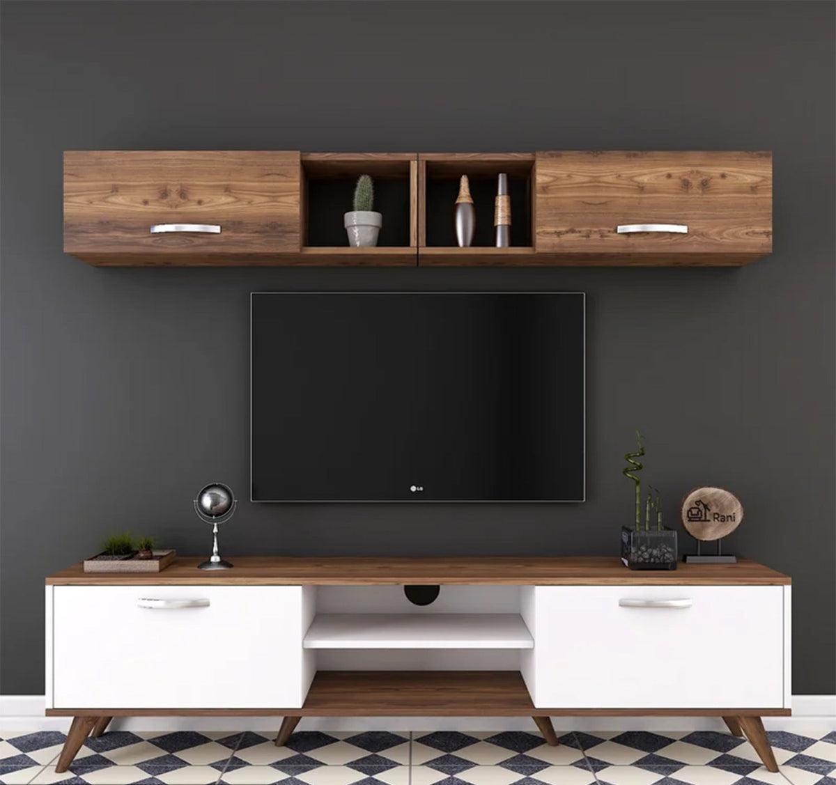 ترابيزة تليفزيون مع وحدات اضافية خشب MDF عالي الجودة - HFS-129