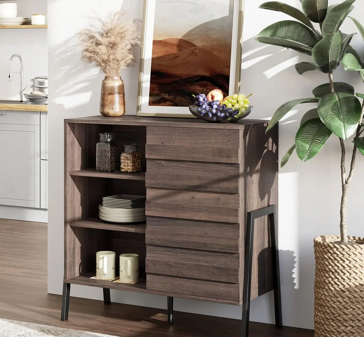 كوفي كورنر مودرن خشب MDF - 80 × 30 × 100 سم