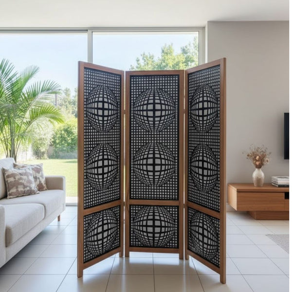 3D Triple-Faced Perfume with Star Back, Laser-Engraved Beech Wood, Size 180×180 cm - RDB-005