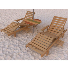 Red Beech Wood Movable Chaise Lounge - OBG-008