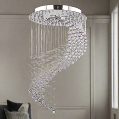 Luxury stainless steel and crystal chandelier for elegant lighting