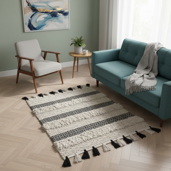 سجادة صوف يدوية الصنع متعددة الألوان – موديل KHM-038 من أوسكار فرنتشر