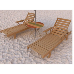 Red Beech Wood Chaise Lounge - OBG-007