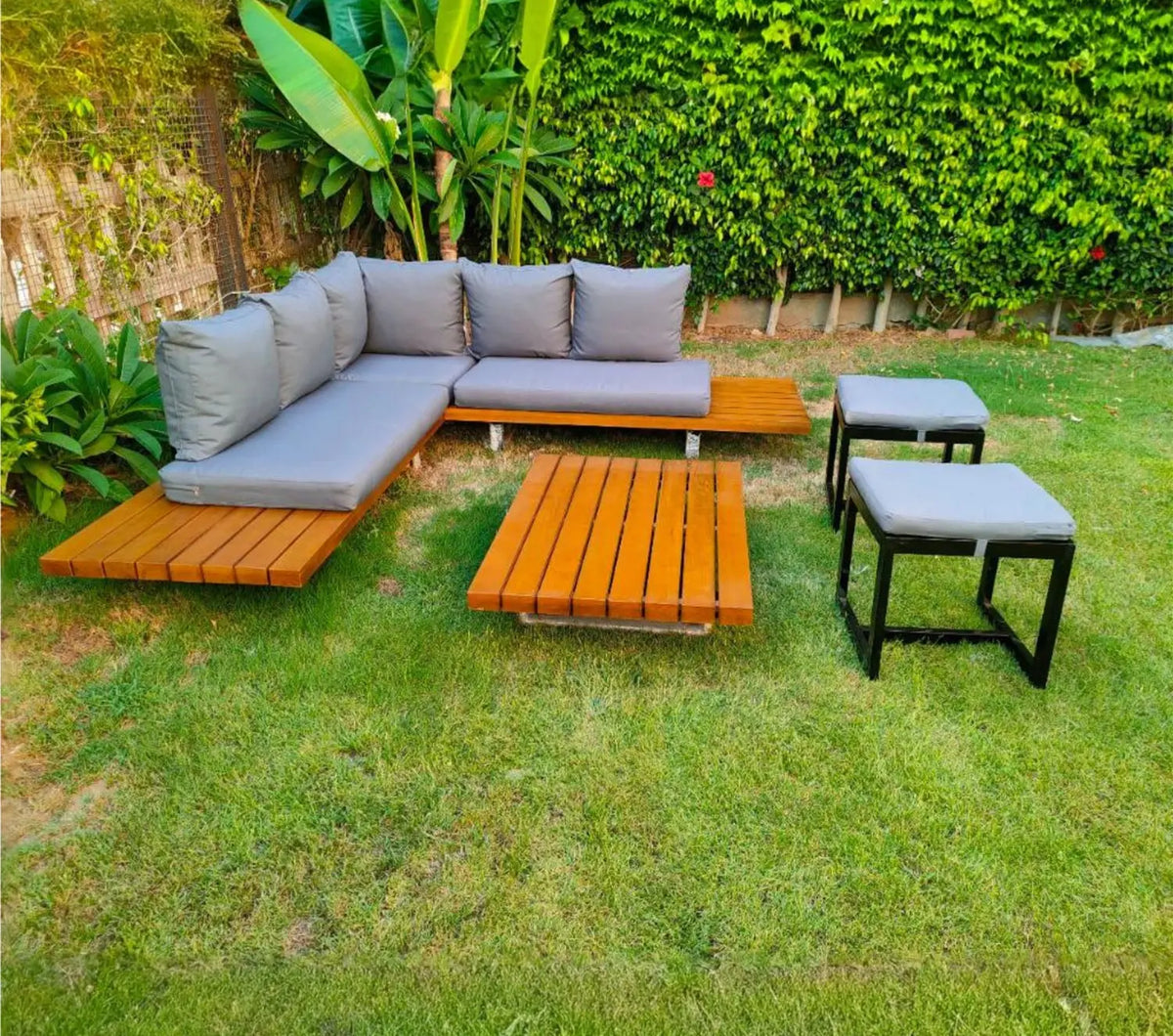 Beech wood corner sofa for 5 people - OS-Wd-018