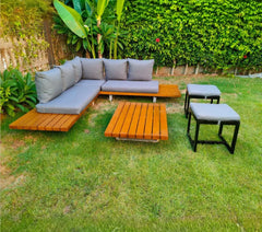 Beech wood corner sofa for 5 people - OS-Wd-018