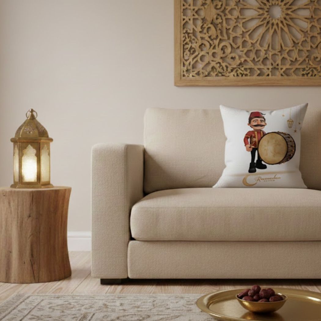 Ramadan Cushion 40×40 cm with Fiber Filling and Zipper – Elegant Ramadan Design | OS-RAM-022