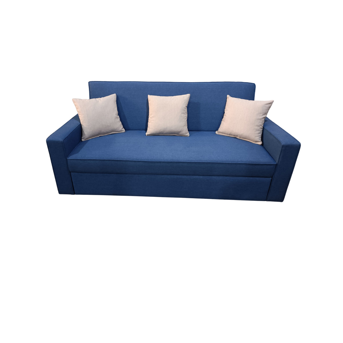 Manx 3-seater sofa bed with swivel back - red beech wood - HST-020