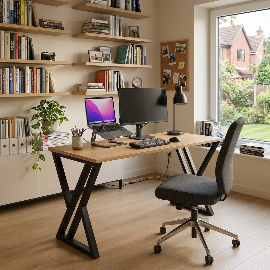 Large Steel and MDF Wood Desk with Professional Design for Work – WAF-278