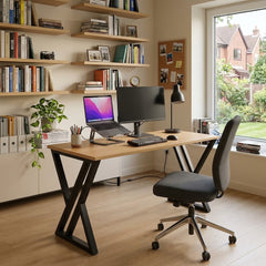 مكتب ستيل وخشب MDF كبير بتصميم احترافي للعمل – WAF-278