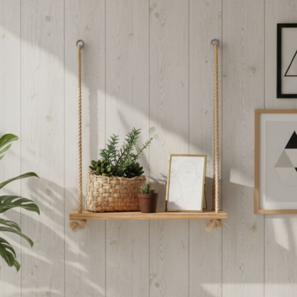 Natural Pine Wood Wall Shelf – Model CHW-117 from Oscar Furniture