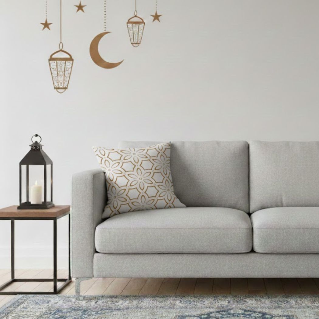 Ramadan Cushion 40×40 cm with Fiber Filling and Zipper – Elegant Ramadan Design | OS-RAM-052