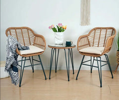 Set of 2 chairs and a table made of rattan - OS-300