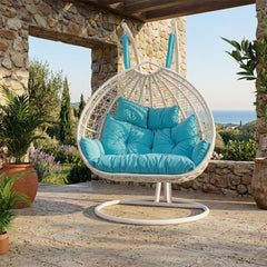 Swing for two people, 300 kg, modern design, in random white color - OS-TOK-021
