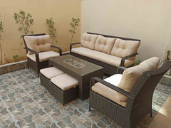 Santa View rattan set for 7 persons