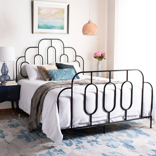 Hounsley iron bed electrostatic paint black