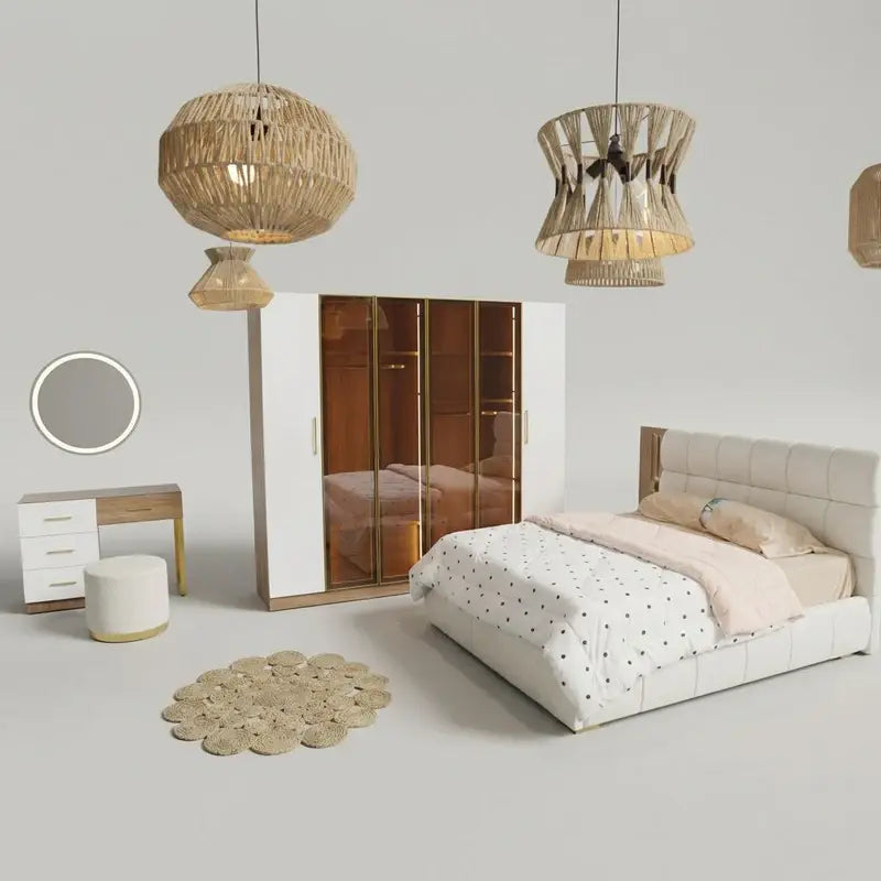 Complete modern luxury bedroom with practical design and elegant finishing - OSM-607