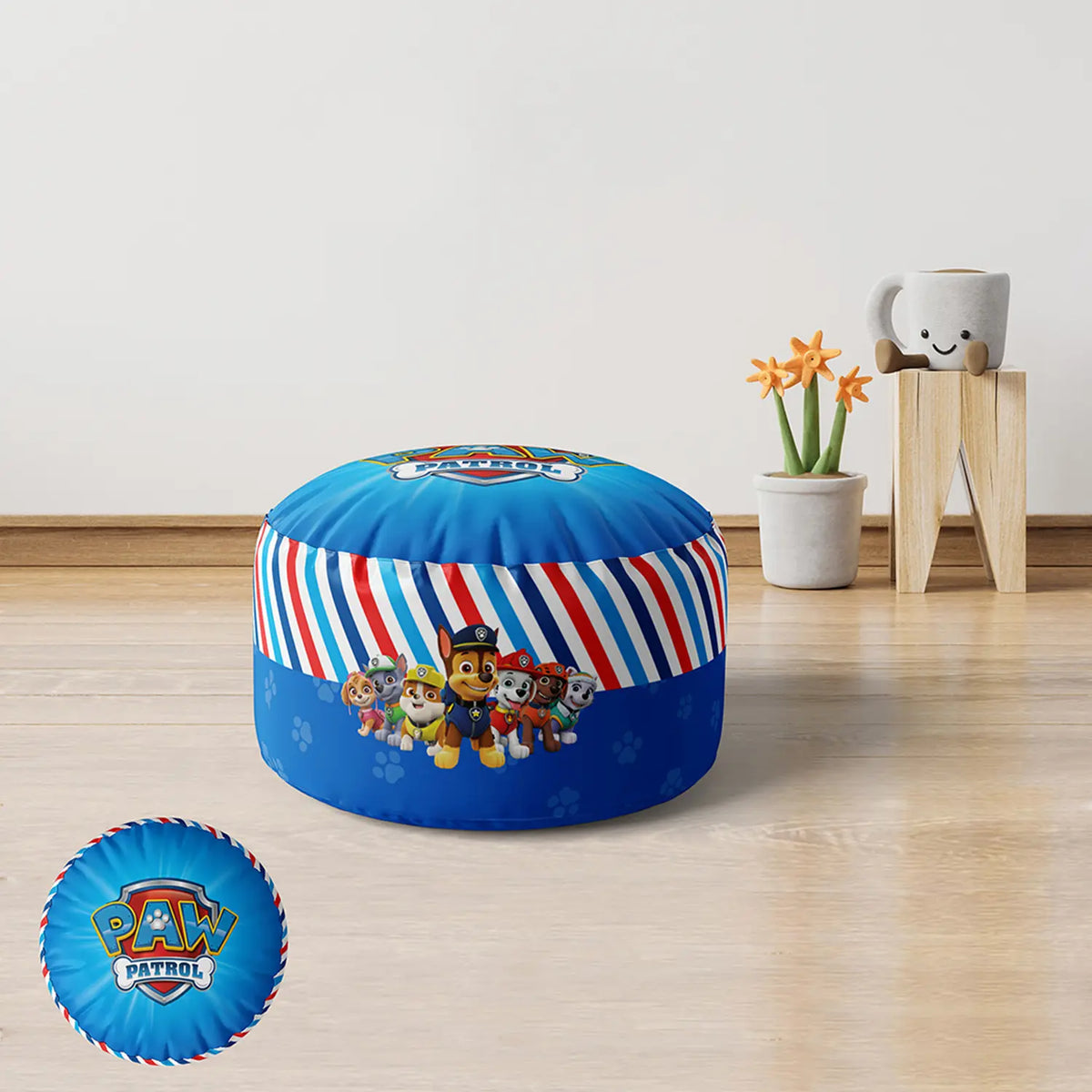 Velvet and linen children's pouf - PRV-221