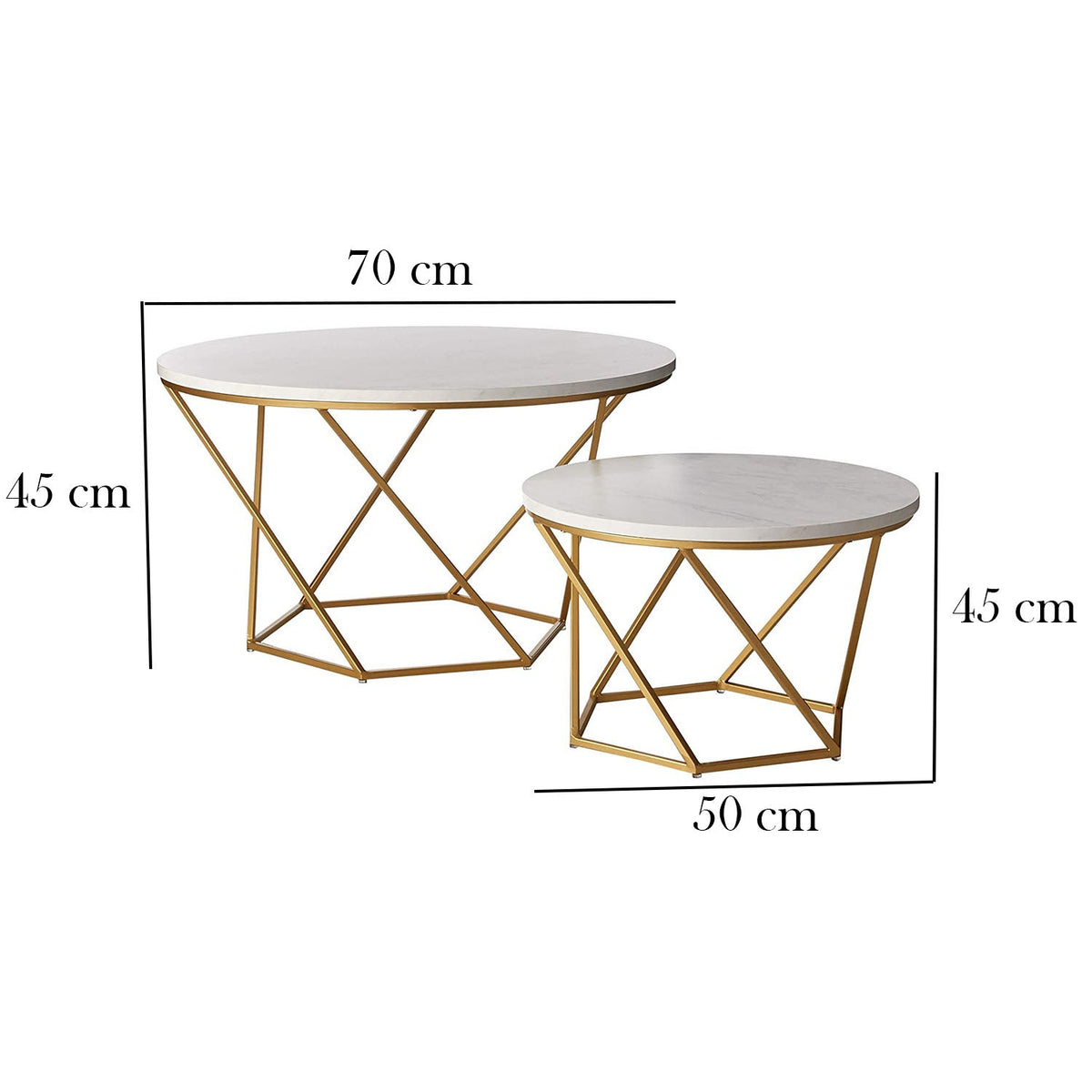 Seville set of 2 coffee tables with marble