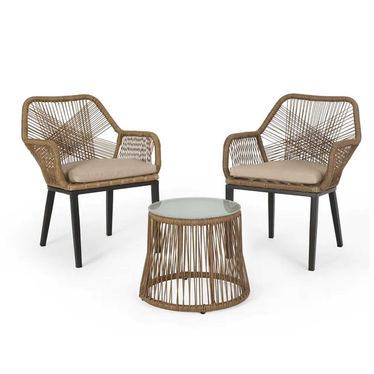 Set of 2 chairs and a table made of rattan - OS-250