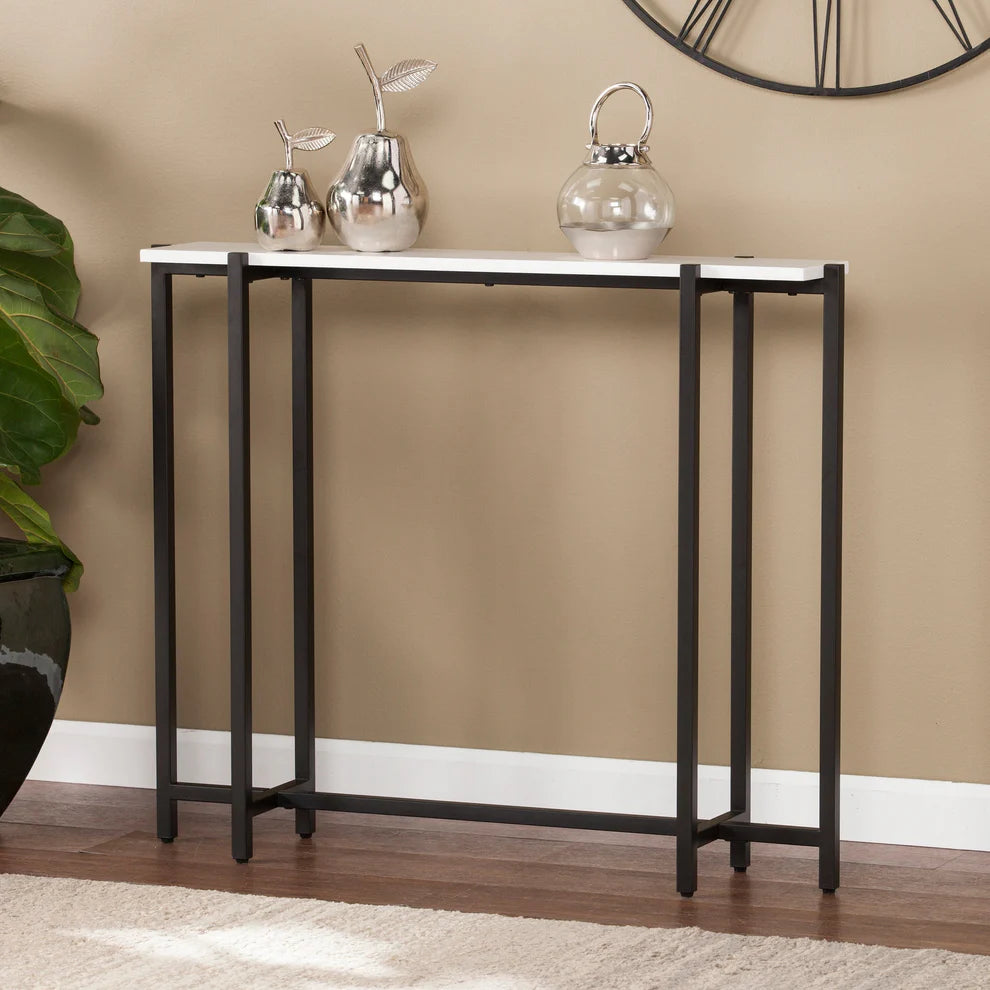 Steel coated console – luxury natural Carrara marble surface – elegant modern design – model ZSL-043