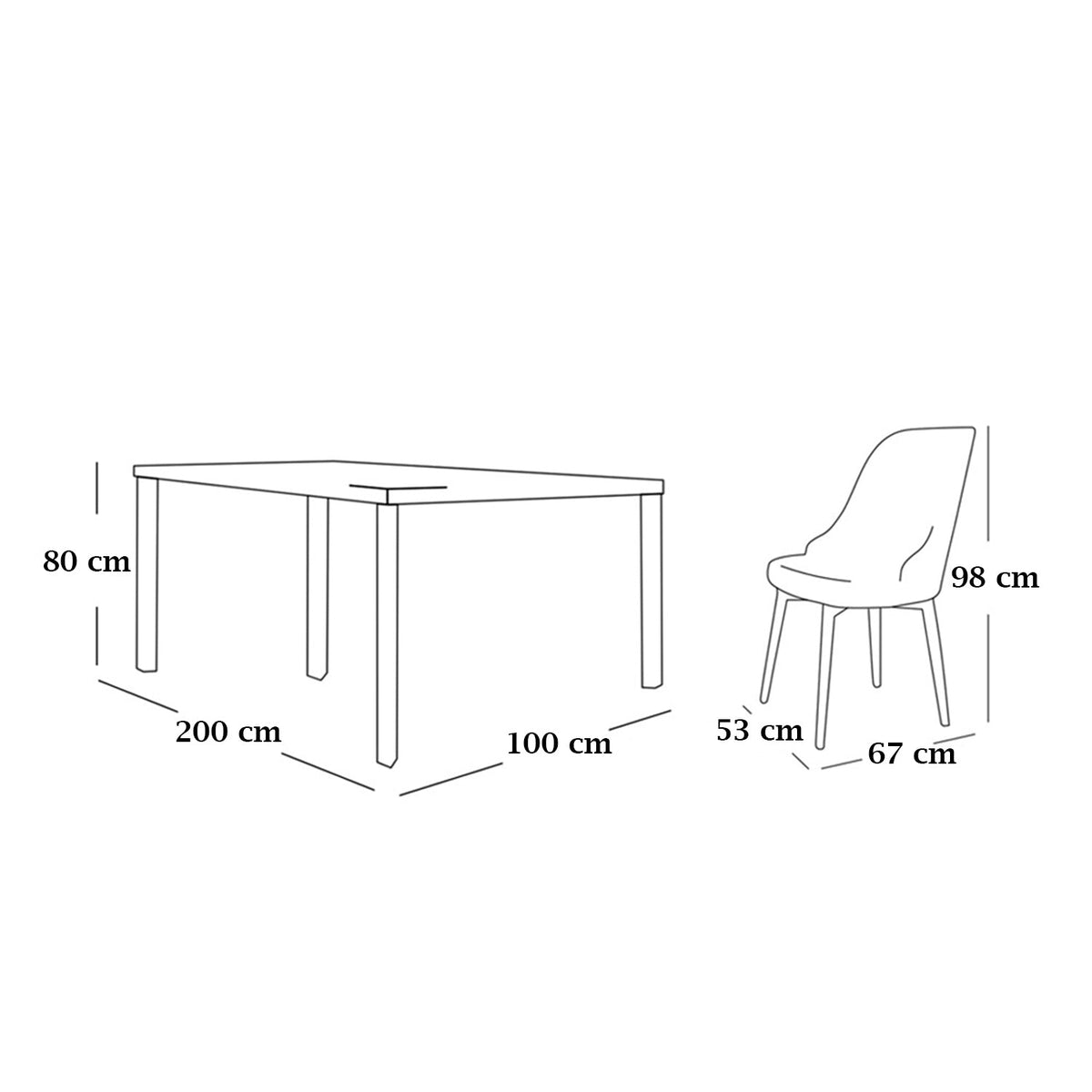 Dining set - 9 pieces high-quality beech wood - KYN-177