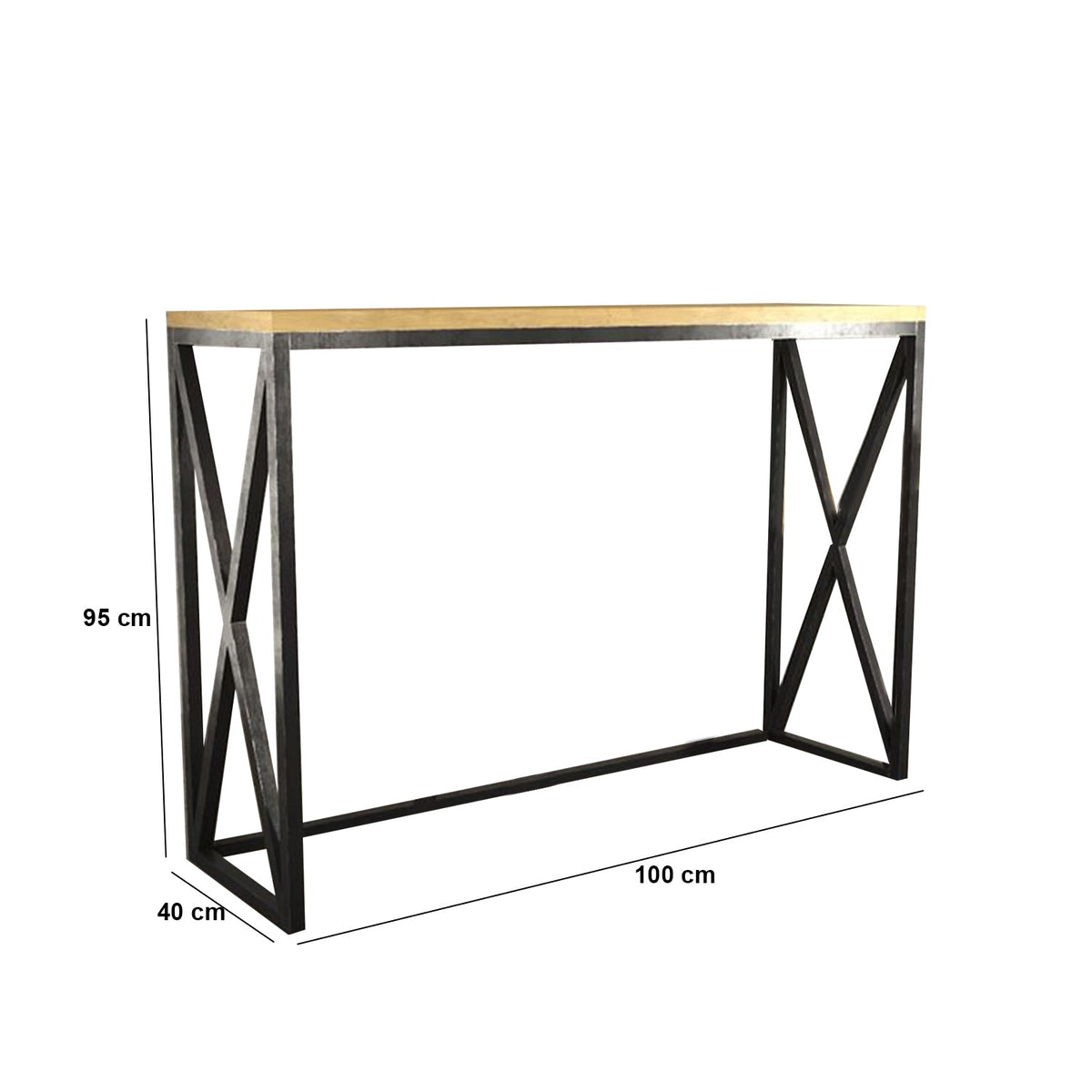 Bar set of 2 chairs and a table made of wood, MDF and steel - OUBE-110