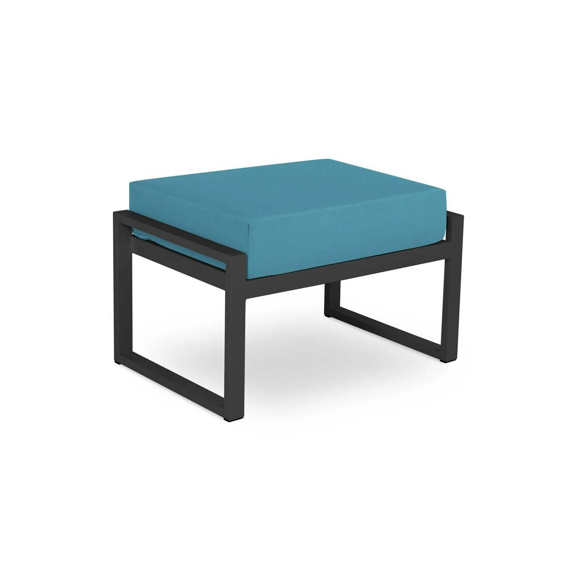 Outdoor pouf, 70 × 45 × 45 cm – coated metal and fabric | Oscar Furniture