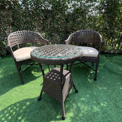 Set of 2 Chairs and Rattan Table - OS-474