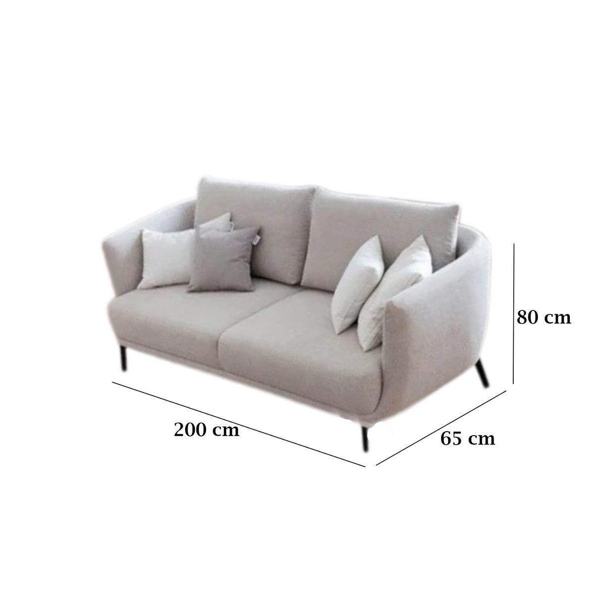 Beech wood sofa set - velor fabric - ENT-042