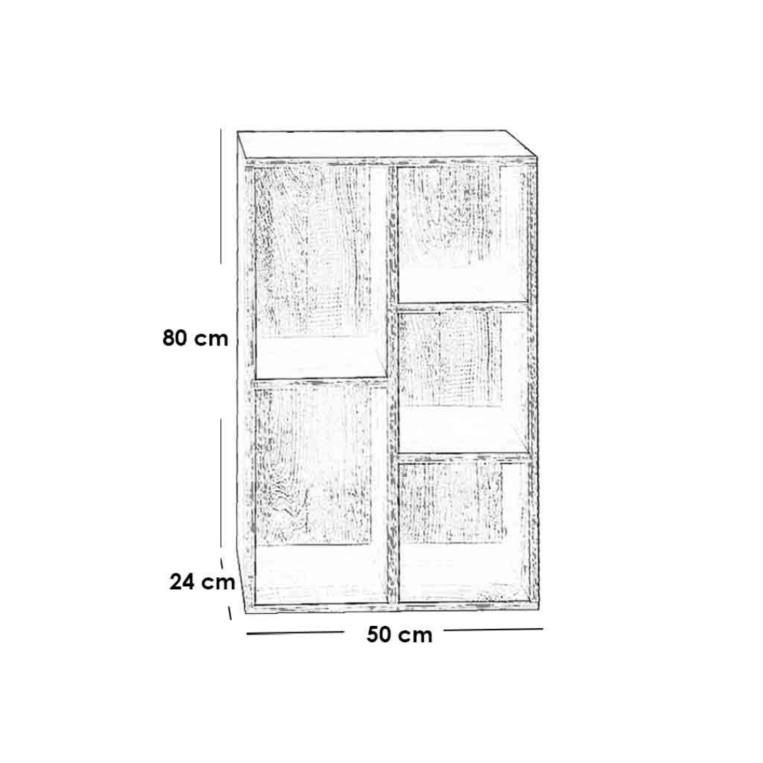 مكتبة أطفال خشب MDF 50×24×80 سم – تصميم أنيق وعملي