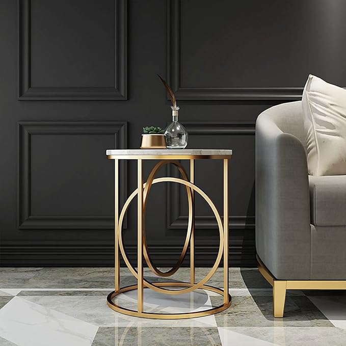 Steel Coated Coffee Table – Luxury Carrara Marble Top – Elegant Modern Design – Model ZSL-014